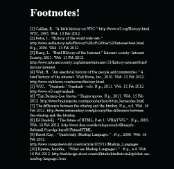 Footnotes for the info